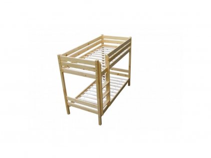 Posteľ  patrová z masívu borovica DUPLO 90x200 cm