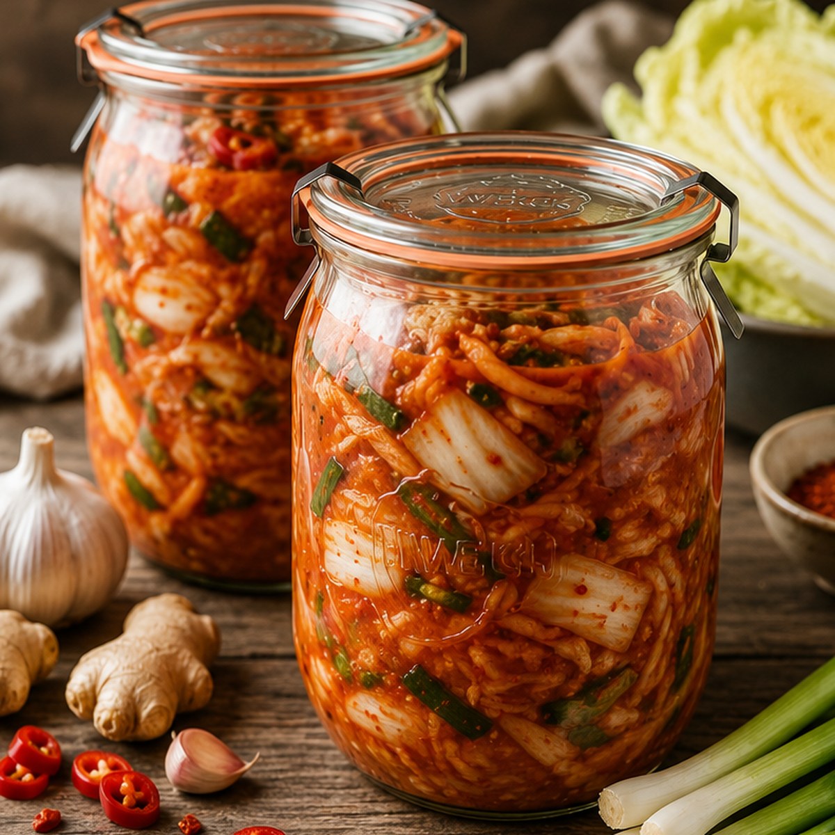Kimchi recept: domácí korejské kvašené zelí krok za krokem