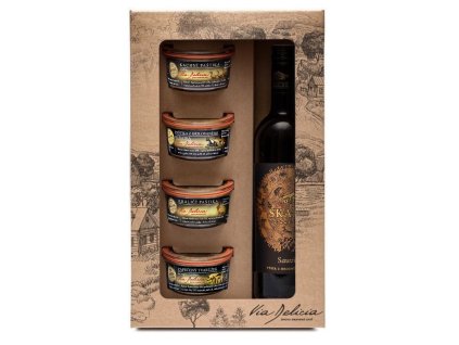 Set 4 paštik a bílé víno