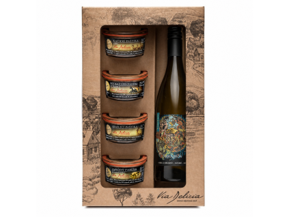 Set 4 paštik a bílé víno