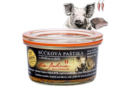 Bůčková paštika s cibulkou a chilli