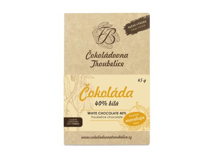 Jemná bílá čokoláda s tropickou marakujou, edice Nueva 45 g.