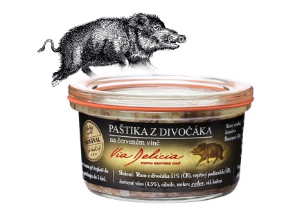 Divočák na červeném víně