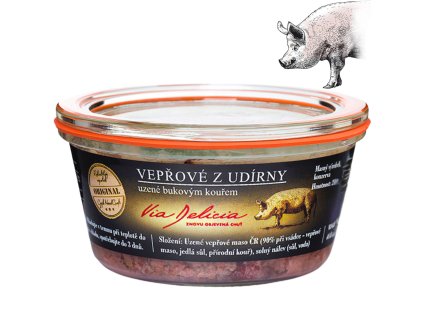 Uzené vepřové maso z udírny