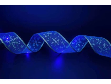 Svietiaca vianočná stuha, modrá, 5m, 50 LED