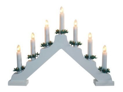 6048 1 vanocni dreveny svicen ve tvaru pyramidy bila 7 svicek tepla bila