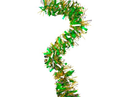 6894 vanocni girlanda zelena zluta a stribrna 2m