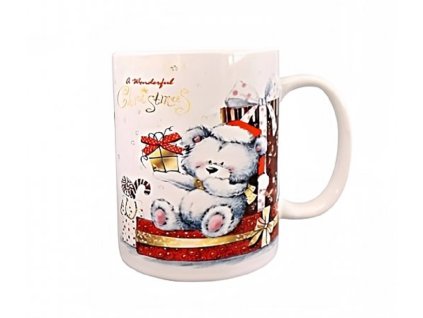 7653 vanocni hrnek medvidek s darky 370ml