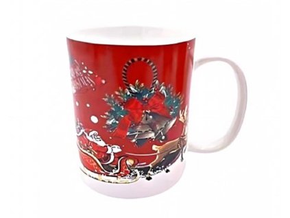 7665 vanocni hrnek santa claus na sanich 370ml