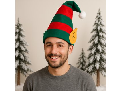7695 vanocni klobouk elf 31x29cm