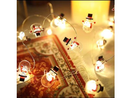 Vianočná LED mikro reťaz, snehuliaci, teplá biela, 40 LED
