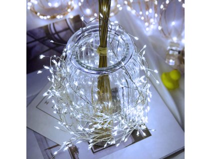Vianočné LED nano svetelná reťaz, studená biela, 2m, 200 LED
