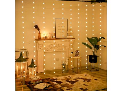 Vánoční LED závěs s 400 hvězdičkami, 3m, různé barvy na výběr (Barva Modrá)