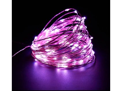 7611 vanocni mikro retez na baterie fialova 10m 100 led