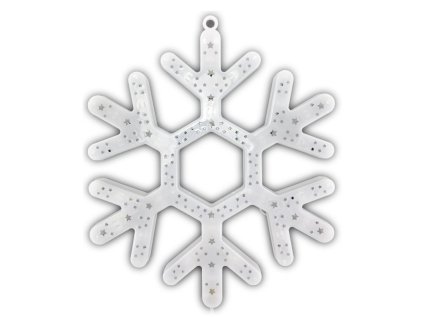Svítící LED dekorace - sněhová vločka, 40cm, různé barvy