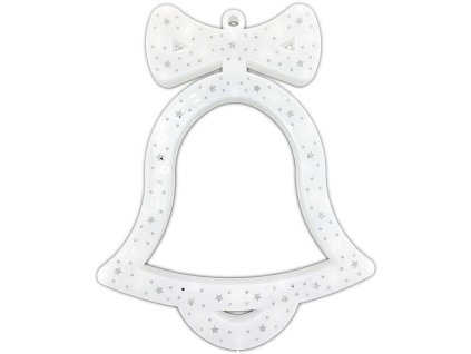 Svítící LED dekorace - zvonek, 29cm, různé barvy