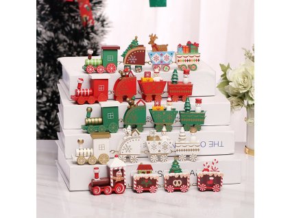 Vánoční vláček, 18cm, různé barvy na výběr (Barva Bílá)
