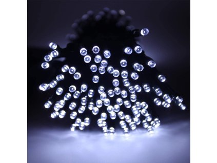 Venkovní LED vánoční řetěz, studená bílá, 5m, 250 LED, se záblesky nebo stálé svícení