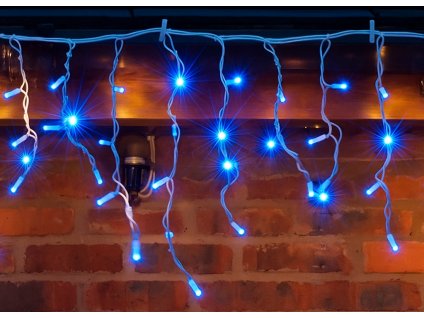 Vonkajší LED vianočný záves, silný kábel - modrá, so zábleskami, od 3m až 10m