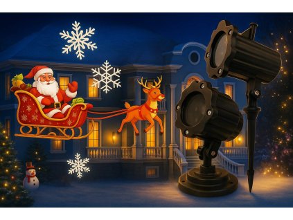 4715 venkovni vanocni led projektor s 4 vymenitelnymi motivy