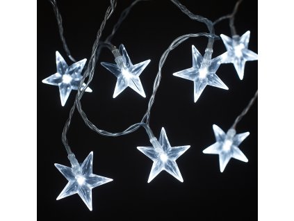 Vianočná reťaz s vnútorným LED osvetlením a hviezdičkami - 6m, 50 LED