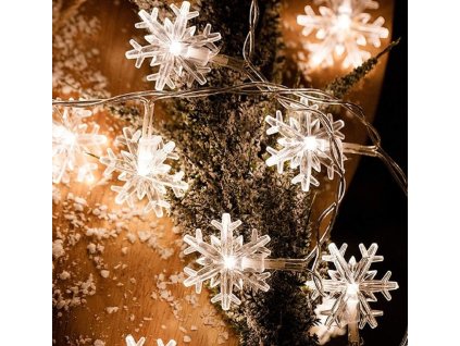 7065 vnitrni led vanocni retez se snehovymi vlockami tepla bila 3m 28 led