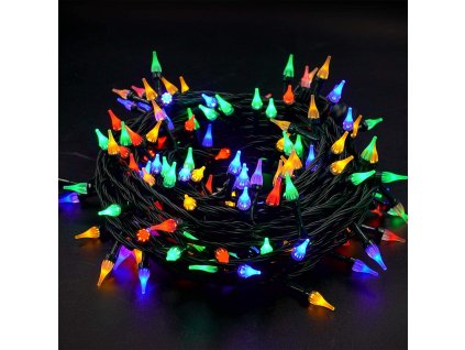 Vnitřní LED vánoční řetěz se špičatými LED diodami - různobarevná