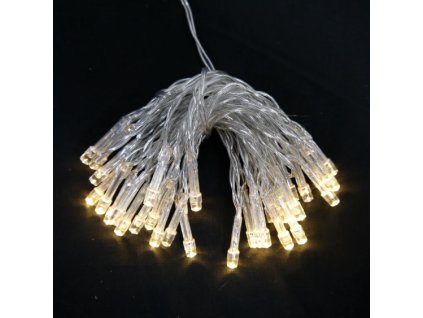 6954 vnitrni vanocni led retez tepla bila 3 5m 35 led pruhledny kabel na baterie
