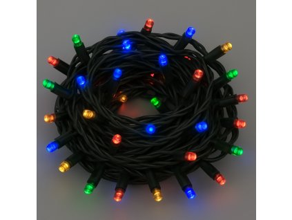 Vonkajšia LED vianočná reťaz PROFI, čierny kábel, rôznofarebná, 10m, 100 LED