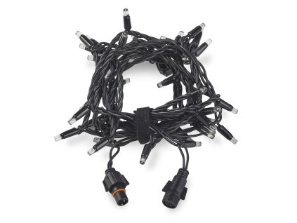 Vonkajšia LED vianočná reťaz PROFI, čierny kábel, teplá biela, 10m, 100 LED