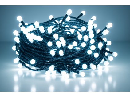 Vianočná LED reťaz s guľôčkami - čerešňová, 10m, 100 LED