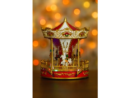 Vianočný kolotoč s melódiami a LED osvetlením – 28 cm