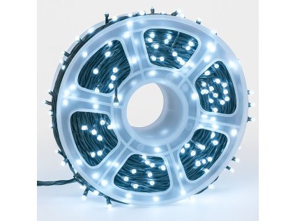 Vonkajšia LED vianočná reťaz - studená biela, 100m, 1000 LED, bez časovača