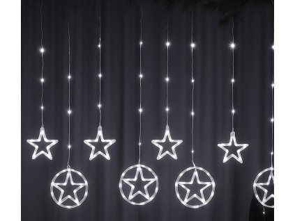 Vnútorný LED vianočný záves - hviezdy