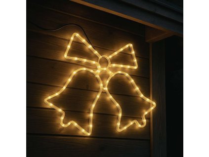 9343 vanocni led dekorace dvojite zvonky s masli 60 48 cm