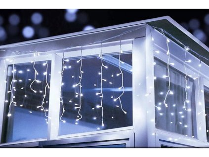 Vonkajší LED vianočný záves - studená biela