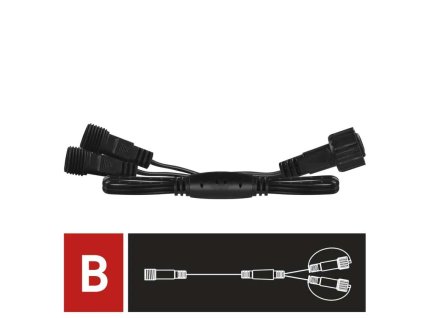 Dvojcestný rozbočovač pre vianočné reťaze a závesy, 0,5 m