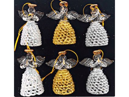 6399 sklenene vanocni ozdoby s trpytkami andele 6ks