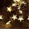 Solárny vianočný reťaz so hviezdičkami, teplá biela, 5m, 30 LED