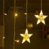Vánoční LED světelný závěs ve tvaru V s hvězdičkami, 162 LED, 3m, různé barvy na výběr (Barva Modrá)
