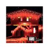 Venkovní LED vánoční závěs - červená, 10m, 500 LED, 8 programů