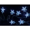 Vnitřní LED vánoční řetěz s hvězdičkami - studená, bílá, zelený kabel
