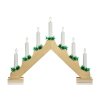 Vianočný drevený svietnik v tvare pyramídy, prírodný, 7 sviečok, teplá biela
