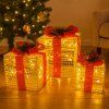 LED vianočné darčekové boxy, sada 3 ks