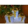 LED vianočné darčekové boxy, sada 3 ks