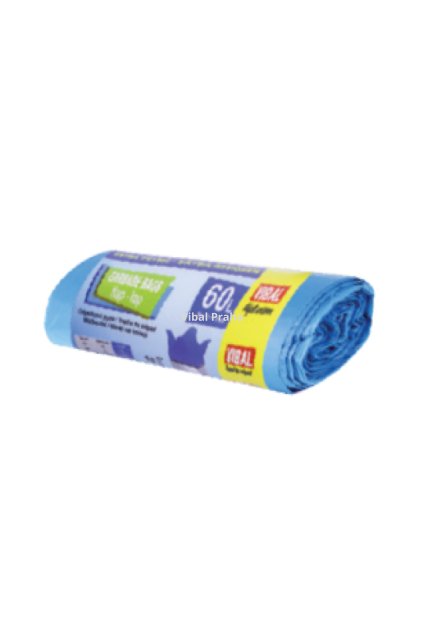 Drawstring blue bags 60L 58x71+16cm 110g 10pcs/60rolls