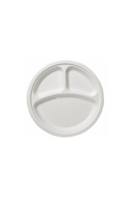 BIO 3D round plate made from sugarcane 26cm 125pcs/4 packs