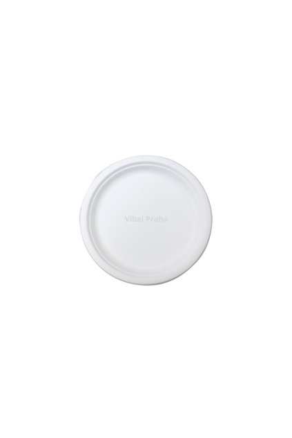BIO round plate made from sugarcane 18cm 125pcs/8 packs