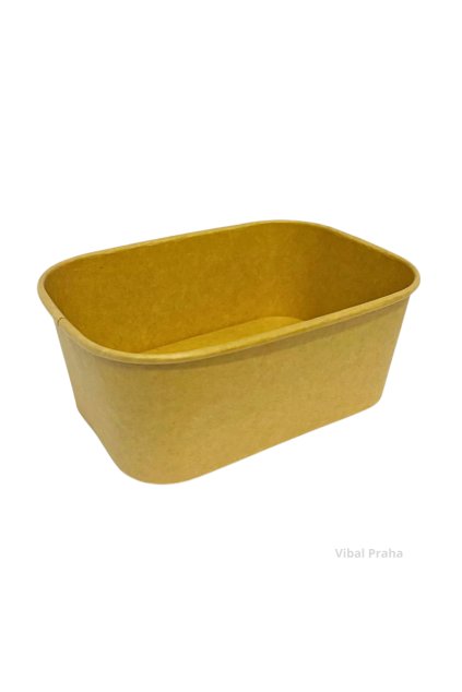 Rechteckige Papierschale 880ml - 32oz 168x120x65mm