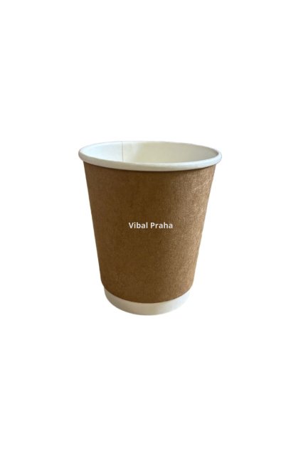 Kelímek dvoustěnný papírový hnědý 250ml 25ks/20bal